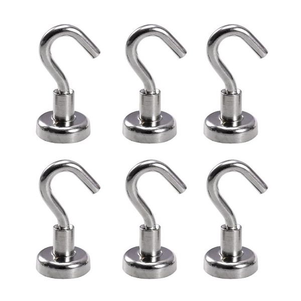 

hooks & rails 6 pcs heavy duty strong magnetic for storage and organization home kitchen accessories (d16)