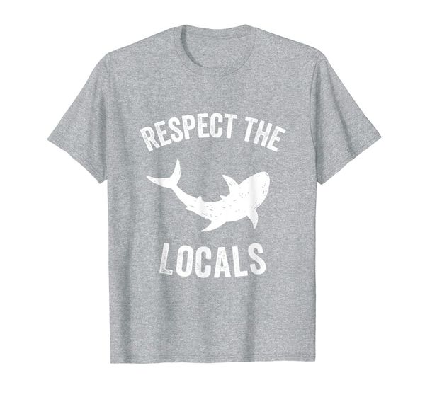 

shark ocean animal rights | respect the locals | shark gift t-shirt, White;black