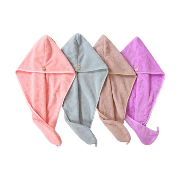 

towel super soft turban head wrap bathing tools for lady absorbent quick-dry microfiber bath hair dry cap 4 colors salon