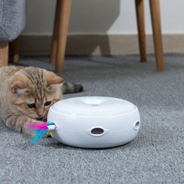 

cat toys electric toy catching mouse donut automatic rotary table smart teasing training stick spinning turntable