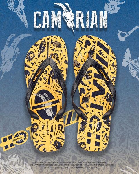 

slippers marzz men's flip flops goat yellow pattern non-slip, Black