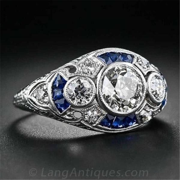 

wedding rings vintage ring 4.1ct men women size6-10 fashion, Slivery;golden