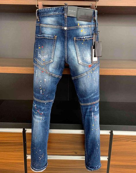 

men's jeans mens luxury designer ny ripped cool guy causal hole denim fashion brand fit men washed pants 61276, Blue