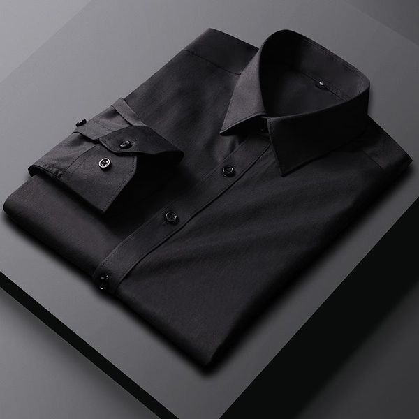 

men's casual shirts 2021 pure color shirt white long-sleeved professional wear workwear clothing, White;black