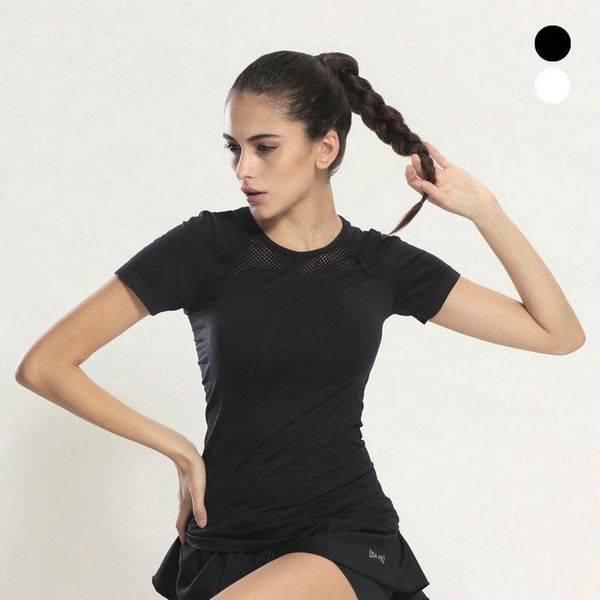 

yoga outfits 2021 mesh shirts sports apparel fitness tanks sport t shirt woman gym athletic workout running clothes for women, White;red