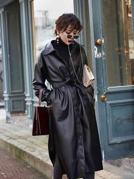 

women's leather & faux gettin'women's synthetic leather jacket, jacket for motorcycle type bandage plus size, long, black, wi