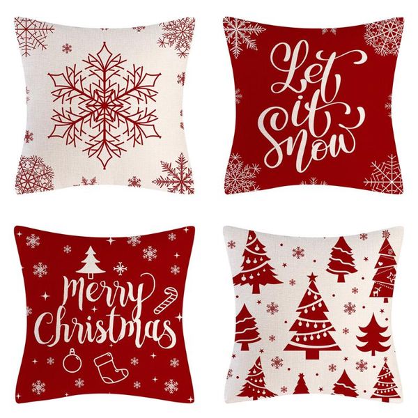 

cushion/decorative pillow 4pcs linen hugging pillowcase combination holiday home decoration variety of cases sofa cushion christmas use