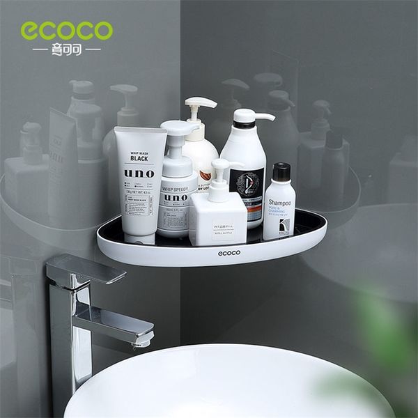 ECOCO Mensola angolare Portaoggetti Doccia Porta shampoo Cestino Mensola Mensole per scaffali Bagno Kithchen Accessori 210811