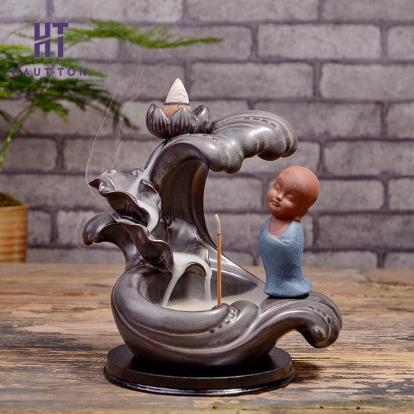 

sachet bags porcelain buddha incense base small monk backflow creative home decoration