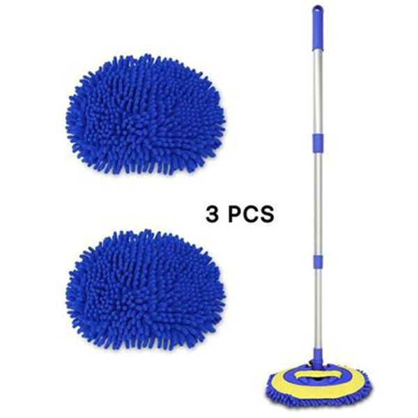 

car sponge 2021 ly upgraded three-in-one three-section long-handled washing brush mop thick chenille microfiber broom cle