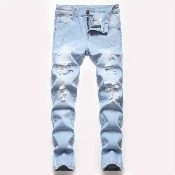 

cowboy boys' special children's wear straight tube holed trousers, Blue