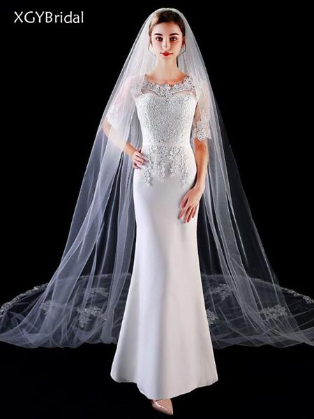 

bridal veils arrival veu noiva veil 2021 cream color european and american trailing tulle wedding accessories, Black