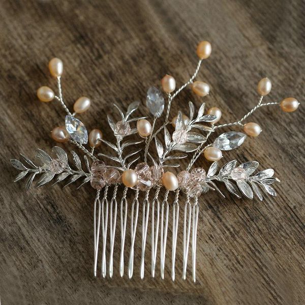 

hair clips & barrettes luxury comb bridal accessories silver colour leaf wedding, Golden;silver
