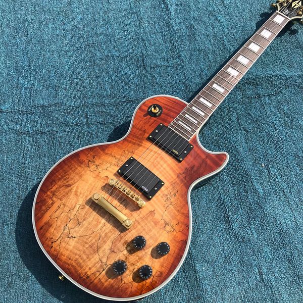 

decaying wood guitar rosewood fingerboard , brown electric guitar