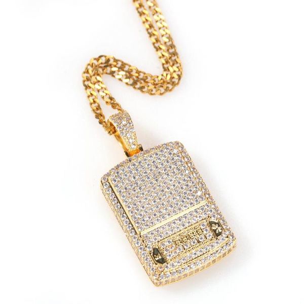 

pendant necklaces men hip hop iced out bling digital scale micro pave zircon fashion necklace hiphop jewelry gift, Silver