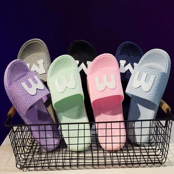 

summer women's slippers korean men's casual non-slip soft bottom home indoor and outdoor couple bathroom, Black