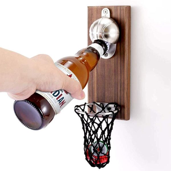 

decorative objects & figurines wall mounted opener novelty durable beer basketball bottle with cap collector catcher gifts for friends lover