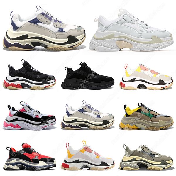 

36-45 ale triple s men women casual shoes platform sneakers black white bred beige pink grey mens womens fashion flat trainers jogging walki