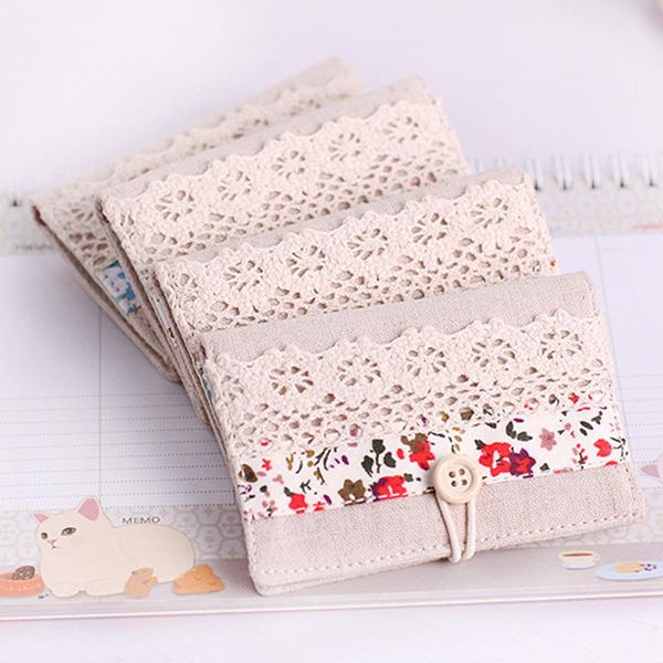 

card holders 2021 printing wallet fashion women holder lace design bank organizer floral decoration canvas prote carte, Brown;gray