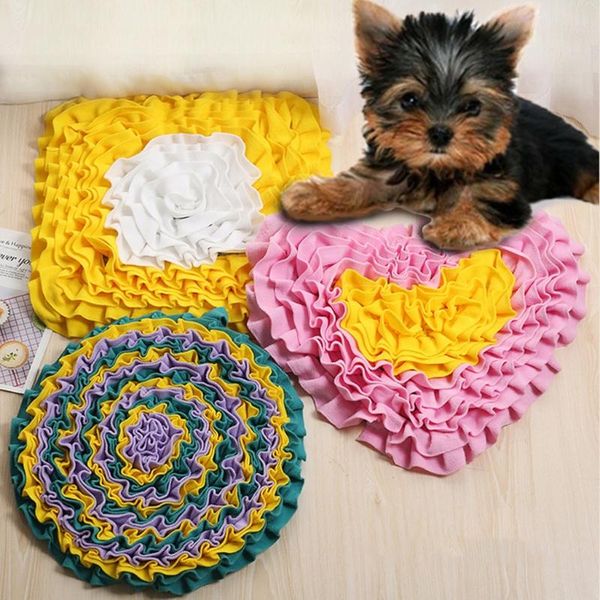 

pet slow feeder dog toys snuffle mat sniffing pad blanket iq foraging skills training feeding cat puppy puzzle toy kennels & pens