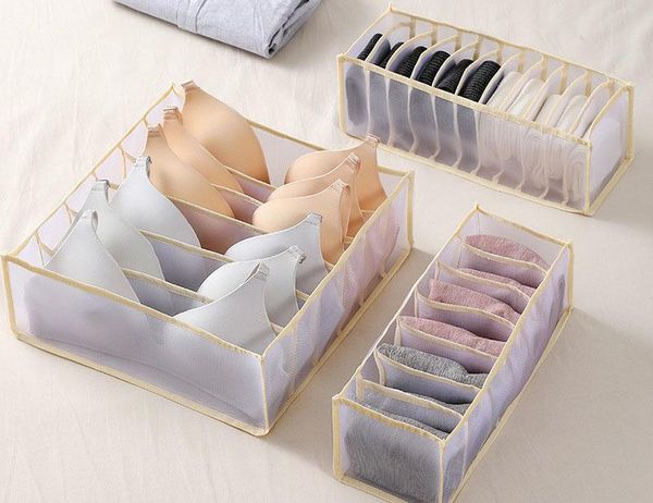 

underwear storage box dormitory fabric bra finishing grid socks panty drawer type separation drawers