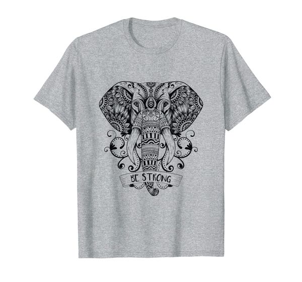 

elephant mandala t-shirt yoga zen tee, White;black