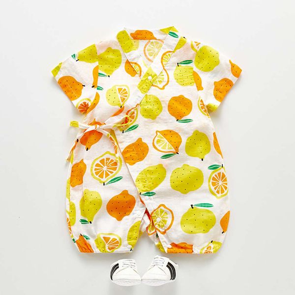 

baby one-piece summer clothes born thin ha baby home pajamas, White