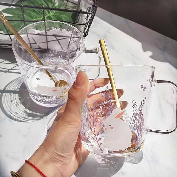 

wine glasses 4 styles breakfast cups japanese style lavender heat high temperature resistant borosilicate glass cute water