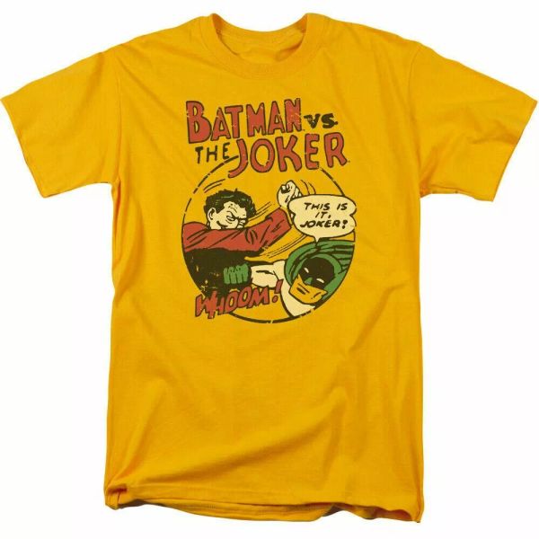 

dc batman grudge match t shirt mens licensed dc comics tee gold, White;black