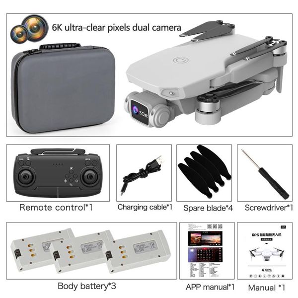 

drones cs003 drone 6k professional 5g wifi hd dual cameras 6 axis gps precise positioning smart follow rc quadcopter dron toys