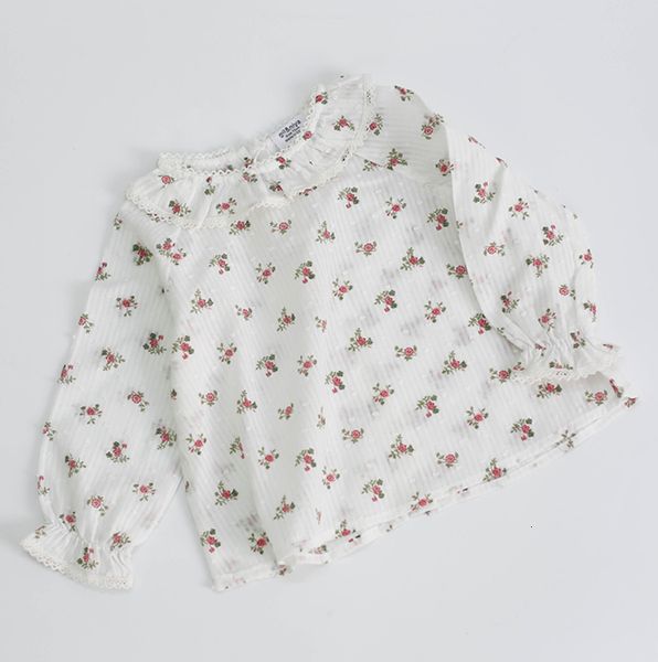

cotton -shirt oddler baby girl long sleeve broken flowers shirt kids o-neck clothes autumn girls t shirts, Blue