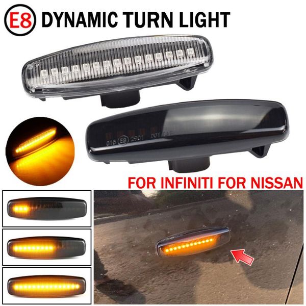 

2pcs car front wing dynamic led side marker indicator light for infiniti m35 m37 m45 m56 q40 q60 q70 qx50 qx60 qx70 emergency lights