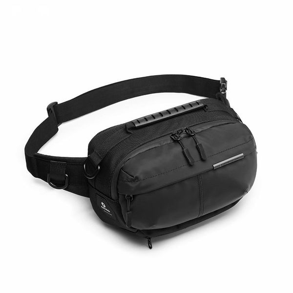 

black men waist packs waterproof crossbody bag zipper multi-functional chest pack casual outdoor sport bags