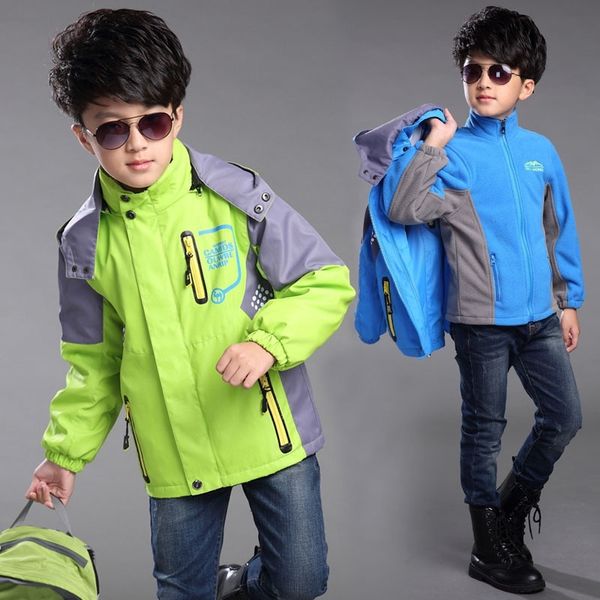 

children's clothing assault suit 2021 spring autumn new middle and big children's three in one outdoor boys' detachable, White