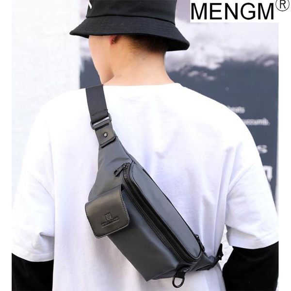 

waist bags mengm men's crossbody bag fashion sling chest pack soft nylon casual portable short trip messenger all match for male