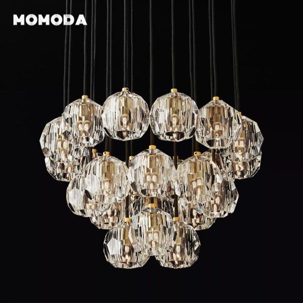 

chandeliers boule de crystal retro metal brass black chrome ball led pendant lights bedroom living room indoor lighting fixture