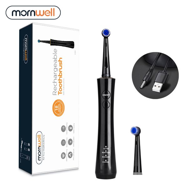 

mornwell electric rotating toothbrush timer brush usb rechargeable electric tooth brushes with 2pcs replacement brush head