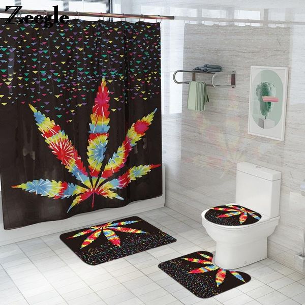 

bath mats zeegle mat and shower curtain 4-piece set bathroom carpet anti slip foot for microfiber rug