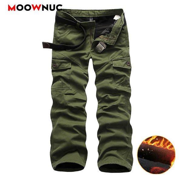 

men's pants cargo casual thick streetwear hombre cotton military style outdoors plus size safari trousers male moownuc, Black