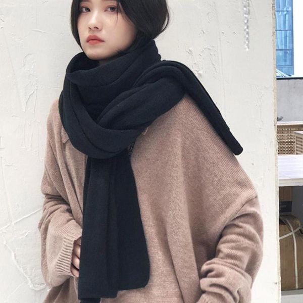 

scarves scarf ladies winter warmth color imitation cashmere shawl all-match warm bib fashion dual-use, Blue;gray