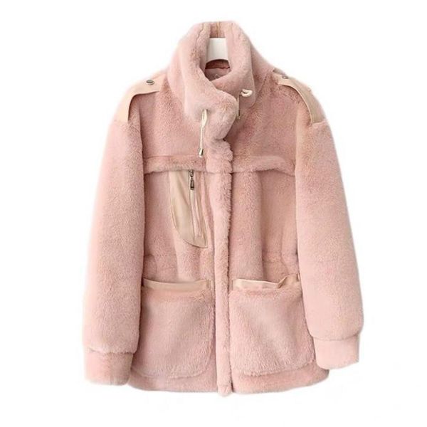 

women's fur & faux nice autumn and winter fake coat imitation thick warm, Black