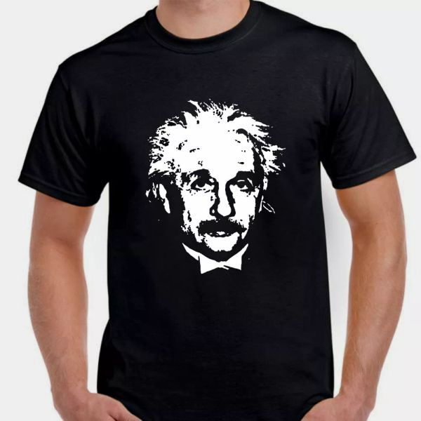 

albert einstein science scientist math geek nerd tee t shirt, White;black