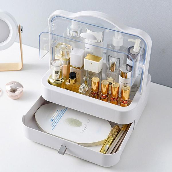 

storage boxes & bins makeup organizer dust-proof deskdrawer dresser rack portable cosmetic box organizador de maquillaje organizadores