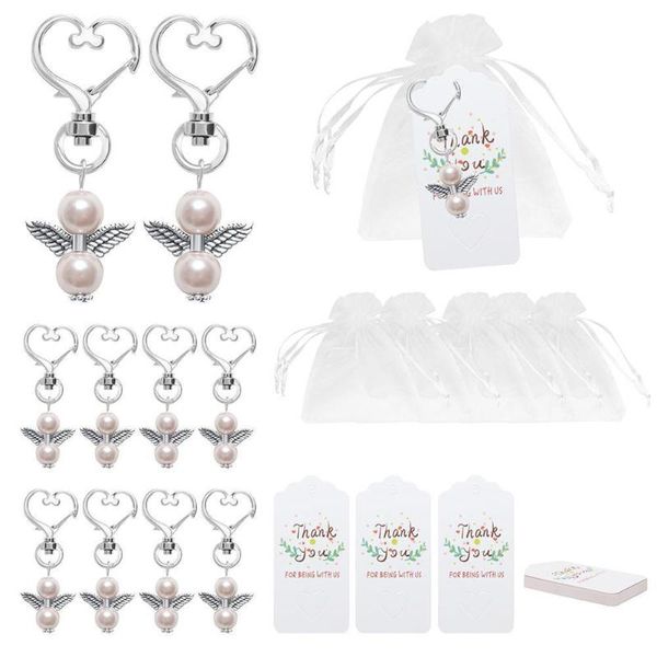

pcs guardian angel keychain organza bags pendant for wedding christening christmas birthday party favor