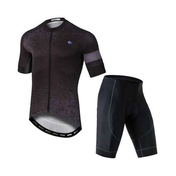 

racing sets yocene black steady pattern bike jersey breathable brand zipper shorts match clothes, Black;blue