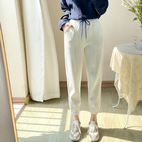

women's pants & capris harem ankle-length all-match straight high-waist casual loose-fitting trousers autumn 2021, Black;white