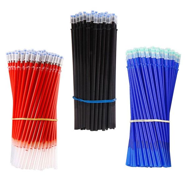 

50pcs/set gel pen permanent red blue black ink refill shells ballpoint fine-nib school office writing stationery refills, Black;red