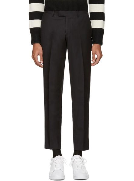 

men's clothing fashion slim casual trousers simplicity ankle-length pants plus size male singer costumes, Black
