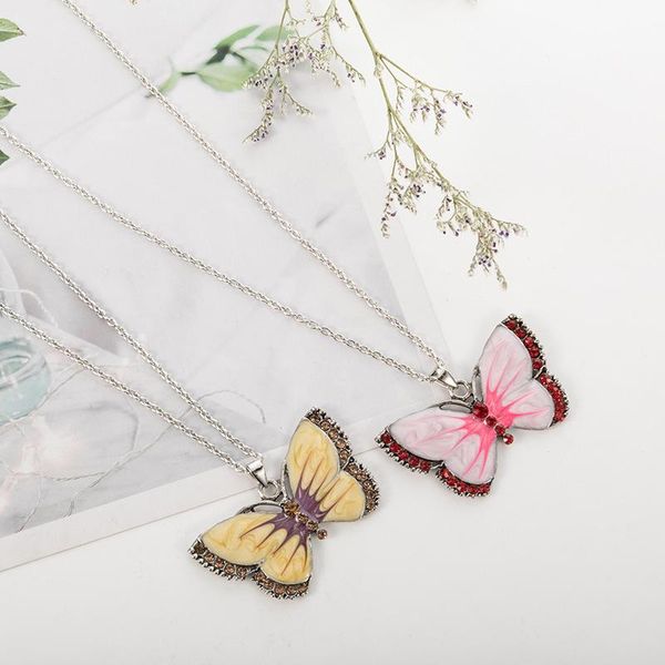 

pendant necklaces cute butterfly necklace for women cocktail party statement steet style korean fashion jewelry gifts, Silver