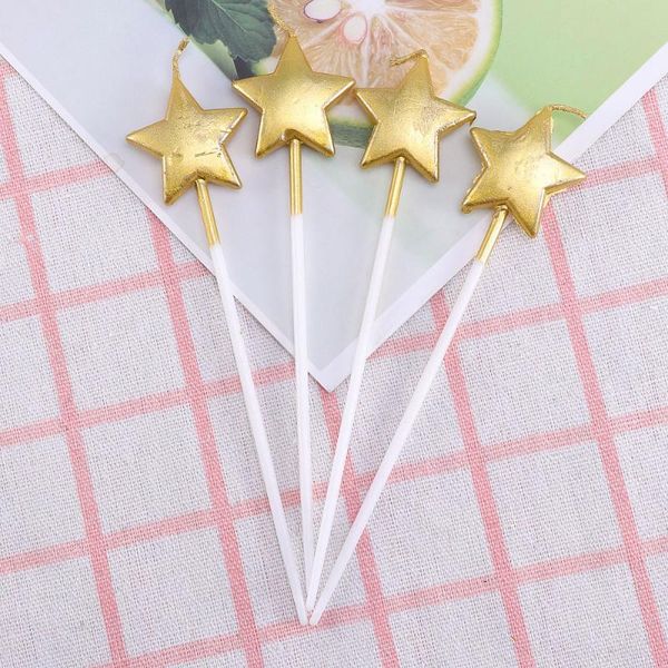 

children party cake er decoration star baking ornament heart shape birthday candle (golden) candles